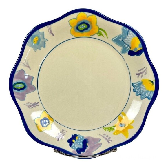 Hallmark Kimberly Hodges Collab 9" Scalloped Edge Floral Plate 2003 Collection - Picture 1 of 8
